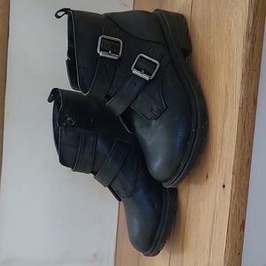 Toddler black moto boots